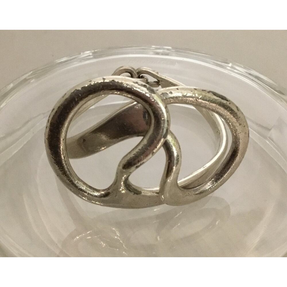 Vintage Jacob Hull Denmark Silver Plated Modernist Hinged Bracelet minimalist